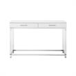 Posh Briar 2-Drawer Metal Console Table with Acrylic Legs in White/Chrome