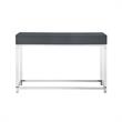Posh Briar 2-Drawer Metal Console Table with Acrylic Legs in Dark Gray/Chrome