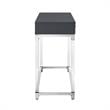 Posh Briar 2-Drawer Metal Console Table with Acrylic Legs in Dark Gray/Chrome