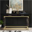 Posh Briar 2-Drawer Metal Console Table with Acrylic Legs in Black/Gold