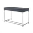 Posh Briar 2-Drawer Metal Writing Desk with Acrylic Legs in Dark Gray/Chrome
