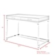 Posh Briar 2-Drawer Metal Writing Desk with Acrylic Legs in Dark Gray/Chrome
