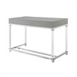Posh Briar 2-Drawer Metal Writing Desk with Acrylic Legs in Light Gray/Chrome
