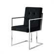 Posh Living Evan Button Tufted Velvet Dining Chair Black/Chrome (Set of 2)