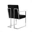 Posh Living Evan Button Tufted Velvet Dining Chair Black/Chrome (Set of 2)
