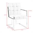 Posh Living Evan Button Tufted Velvet Dining Chair Black/Chrome (Set of 2)