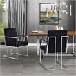 Posh Living Evan Button Tufted Velvet Dining Chair Black/Chrome (Set of 2)