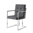 Posh Living Evan Button Tufted Velvet Dining Chair Gray/Chrome (Set of 2)