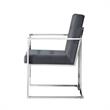 Posh Living Evan Button Tufted Velvet Dining Chair Gray/Chrome (Set of 2)