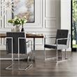 Posh Living Evan Button Tufted Velvet Dining Chair Gray/Chrome (Set of 2)