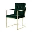 Posh Living Evan Button Tufted Velvet Dining Chair Hunter Green/Gold (Set of 2)