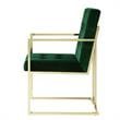 Posh Living Evan Button Tufted Velvet Dining Chair Hunter Green/Gold (Set of 2)