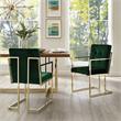 Posh Living Evan Button Tufted Velvet Dining Chair Hunter Green/Gold (Set of 2)