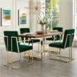 Posh Living Evan Button Tufted Velvet Dining Chair Hunter Green/Gold (Set of 2)