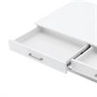 Posh Briar 2-Drawer Metal Coffee Table with Acrylic Legs in White/Chrome