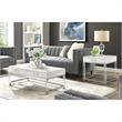 Posh Briar 2-Drawer Metal Coffee Table with Acrylic Legs in White/Chrome