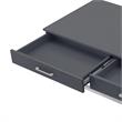 Posh Briar 2-Drawer Metal Coffee Table with Acrylic Legs in Dark Gray/Chrome