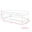 Posh Briar 2-Drawer Metal Coffee Table with Acrylic Legs in Dark Gray/Chrome