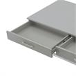Posh Briar 2-Drawer Metal Coffee Table with Acrylic Legs in Light Gray/Chrome