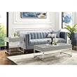Posh Briar 2-Drawer Metal Coffee Table with Acrylic Legs in Light Gray/Chrome