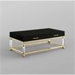 Posh Briar 2-Drawer Metal Coffee Table with Acrylic Legs in Black/Gold
