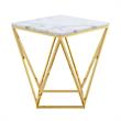 Posh Living Eason Marble Top End Table with Metal Base in White/Gold