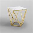Posh Living Eason Marble Top End Table with Metal Base in White/Gold