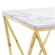Posh Living Eason Marble Top End Table with Metal Base in White/Gold