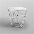 Posh Living Eason Marble Top End Table with Metal Base in White/Chrome