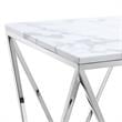 Posh Living Eason Marble Top End Table with Metal Base in White/Chrome