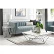 Posh Living Eason Marble Top End Table with Metal Base in White/Chrome