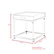 Posh Living Briar 1-Drawer Metal End Table with Acrylic Legs - White/Gold