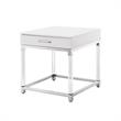 Posh Living Briar 1-Drawer Metal End Table with Acrylic Legs - White/Chrome