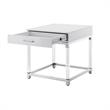 Posh Living Briar 1-Drawer Metal End Table with Acrylic Legs - White/Chrome