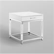 Posh Living Briar 1-Drawer Metal End Table with Acrylic Legs - White/Chrome