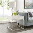 Posh Living Briar 1-Drawer Metal End Table with Acrylic Legs - White/Chrome