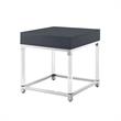 Posh Living Briar 1-Drawer Metal End Table with Acrylic Legs - Dark Gray/Chrome