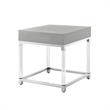 Posh Living Briar 1-Drawer Metal End Table with Acrylic Legs - Light Gray/Chrome