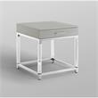 Posh Living Briar 1-Drawer Metal End Table with Acrylic Legs - Light Gray/Chrome