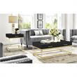 Posh Living Briar 1-Drawer Metal End Table with Acrylic Legs - Black/Gold