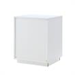 Posh Living Angela Nightstand with Metal Corner Brackets in White/Gold