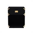 Posh Living Angela Nightstand with Metal Corner Brackets in Black/Gold
