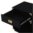 Posh Living Angela Nightstand with Metal Corner Brackets in Black/Gold