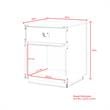 Posh Living Angela Nightstand with Metal Corner Brackets in Black/Gold