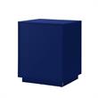 Posh Living Angela Nightstand with Metal Corner Brackets in Dark Navy/Gold
