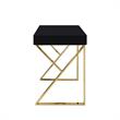 Posh Dianna 2-Drawer Writing Desk with Stainless Steel Legs in Black/Gold