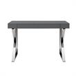 Posh Dianna 2-Drawer Writing Desk with Stainless Steel Legs in Dark Gray/Chrome