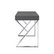 Posh Dianna 2-Drawer Writing Desk with Stainless Steel Legs in Dark Gray/Chrome