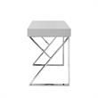 Posh Dianna 2-Drawer Writing Desk with Stainless Steel Legs in Light Gray/Chrome