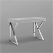 Posh Dianna 2-Drawer Writing Desk with Stainless Steel Legs in Light Gray/Chrome
